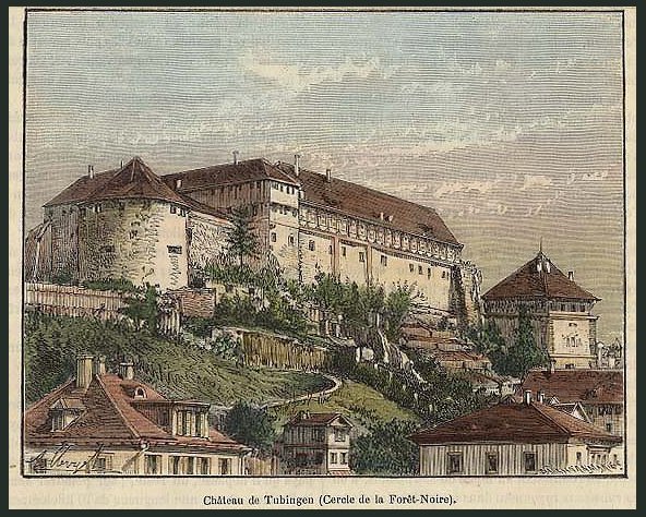 Datei:Schloss Tübingen - Holzschnitt von Clerget um 1880.jpg
