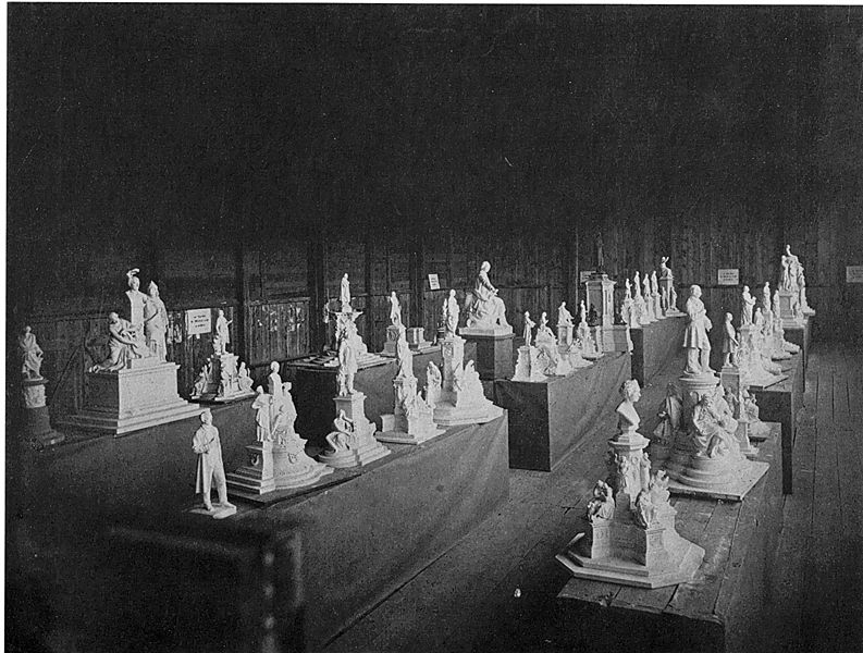 Datei:Uhlanddenkmal Ausstellung der Entwürfe 1868.jpg