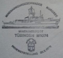 Datei:Minenjagdboot Tübingen M1074 Indienststellung 20.3.1978.jpg