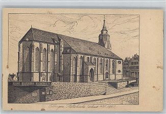 Stiftskirche von Nordosten, Zeichnung ca. 1921