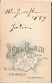 Carte de Visite von Chr. Barth, Uhlandstraße 7, 1899