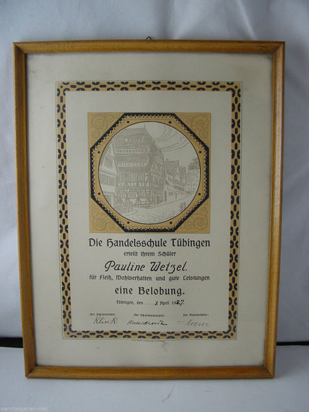 Datei:Belobung der Handelsschule Tübingen an Pauline Wetzel.JPG