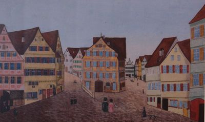 Kirchgasse und Kronenstraße um 1820.JPG