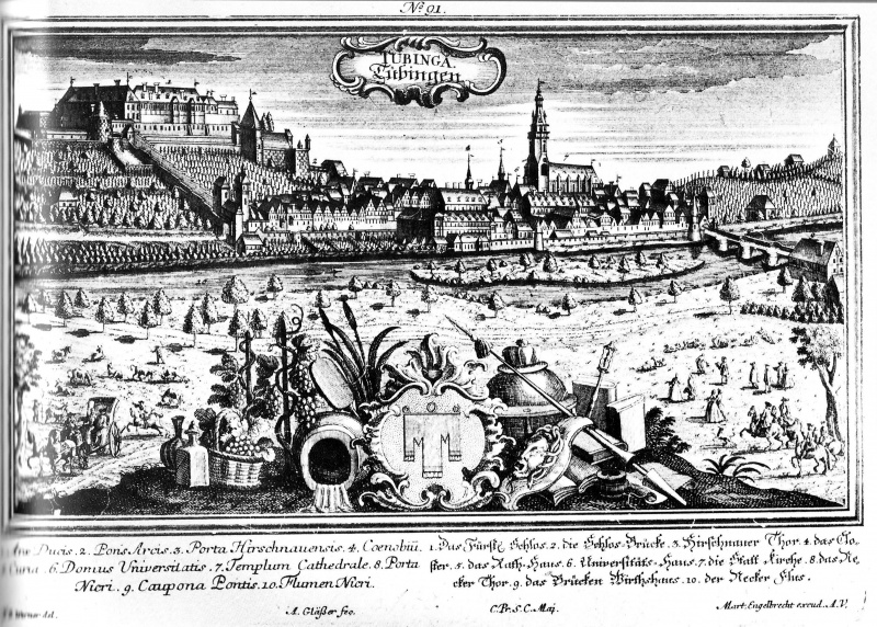 Datei:Kupferstich um 1730 mit Emblemen von Wissenschaft & Weinbau.jpg