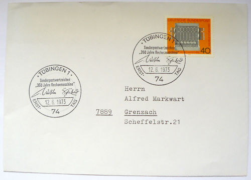 Datei:Briefmarke mit Ersttagsstempel Rechenmaschine.jpg