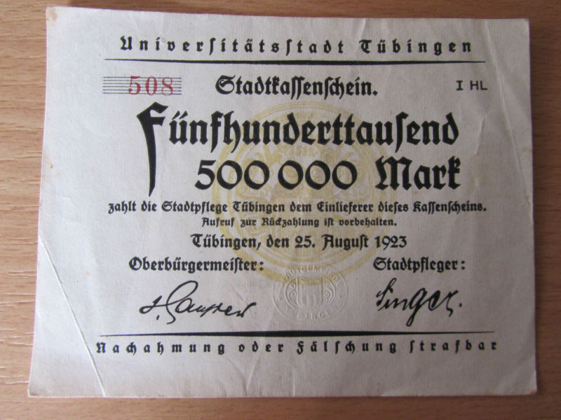 Datei:Stadtkassenschein 500000 Mark, 25. August 1923.jpg