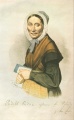 Friederike Beck genannt Pudels Ricke 1786-1852, farbige Lithographie von Johann Jakob Kull