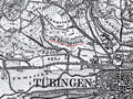 Ausschnitt der Topographischen Karte von 1901 mit markierten Flurnamen "Im Eßlingsloh".