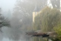 Hölderlin tower an a misty morning