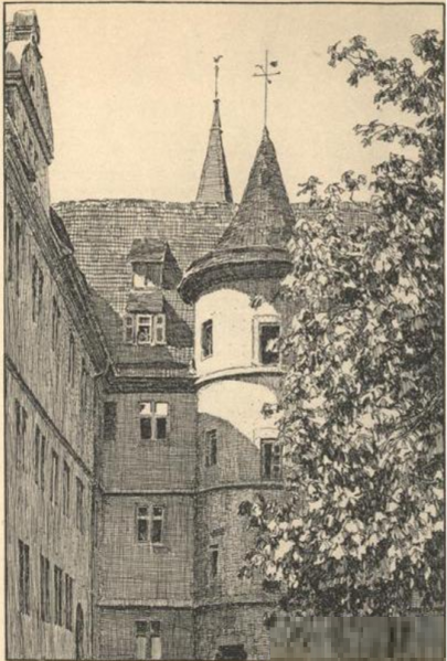 Datei:Hof des Tübinger Wilhelmstifts von Prof. Otto Ubbelohde.png