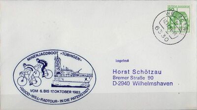 Minenjagdboot Tübingen, Good-Will-Radtour in die Patenstadt vom 6. bis 17. Oktober 1983.JPG