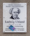 Zum 225. Geburtstag von Ludwig Uhland am Haus der Burschenschaft Germania in der Gartenstraße