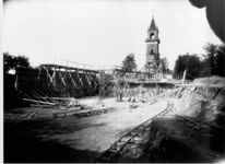 Bau des Reservoirs beim Österbergturm. Becken des Pumpspeicherwerks von 1921-23?