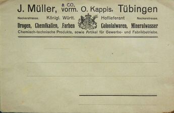 Hoflieferant: Geschäftspapier des Drogerie-Eigners Jakob Müller in der Neckarstrasse ab 1900