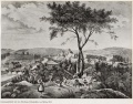 Gartengesellschaft auf dem Österberg, Lithographie von Helvig, 1835