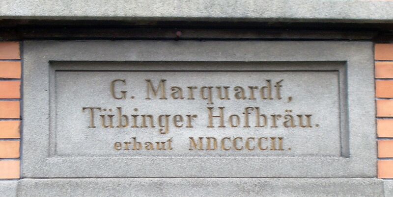 Datei:Herzog Ulrich Gaststätte Ulrichstraße 11 Inschrift,.jpg