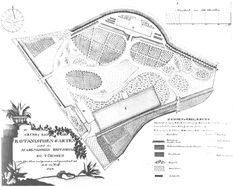 "Grundriss des Botanischen Gartens nebst der academischen Reitschule zu Tübingen nach Schritten aufgenommen und gezeichnet von H. E. von Hoff 1818"