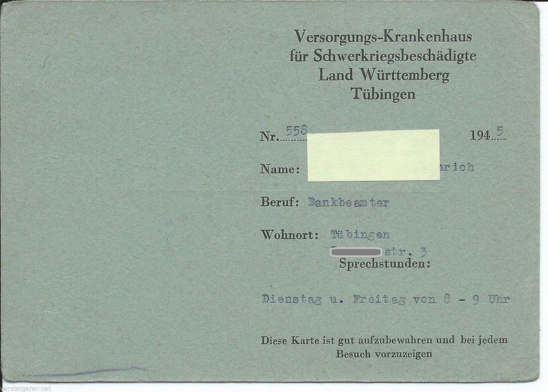 Datei:Ausweis des Versorgungskrankenhauses für Schwerbeschädigte in Tübingen.JPG